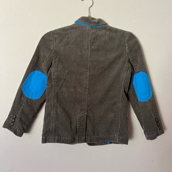 Mini Boden Boy's Corduroy Blazer Size 9-10Y Elbow Patches Pockets Cotton Jacket - Picture 2 of 8